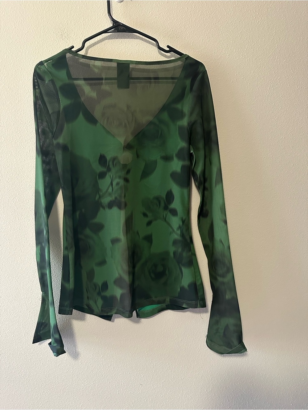 JGR & STN Thorne long sleeve top jagger and stone green Y2K mesh floral club S - Picture 4 of 8